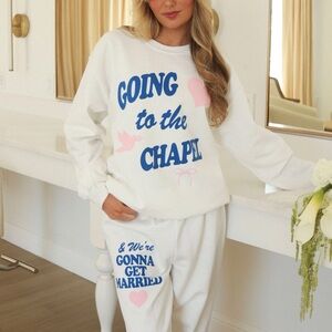 White and Blue 'Going to the Chapel' Lounge Set